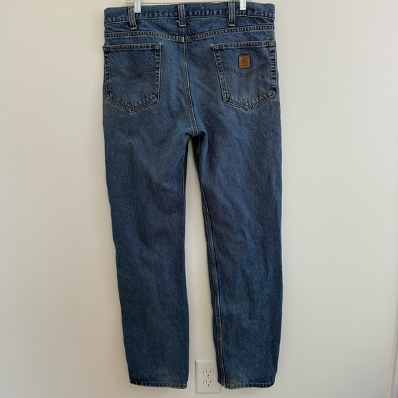 Carhartt Traditional Fit Straight Leg Dark Denim Jeans Men's B480-DVB Size 36x34 - Picture 5 of 10